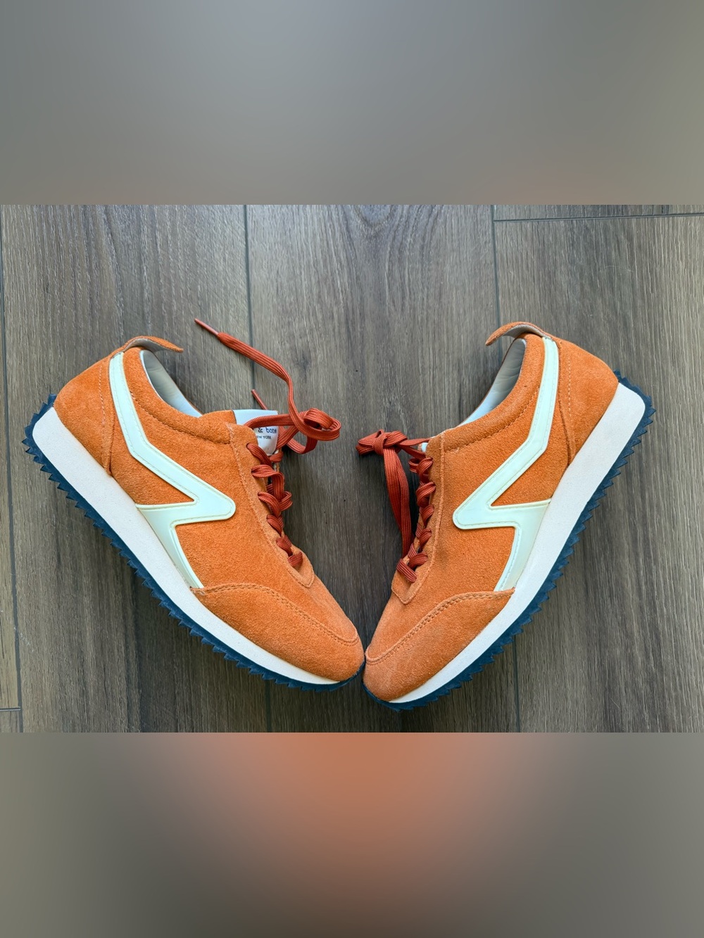 Rag & Bone Orange Suade Retro Runner Sneaker Size 38 EU / US 8